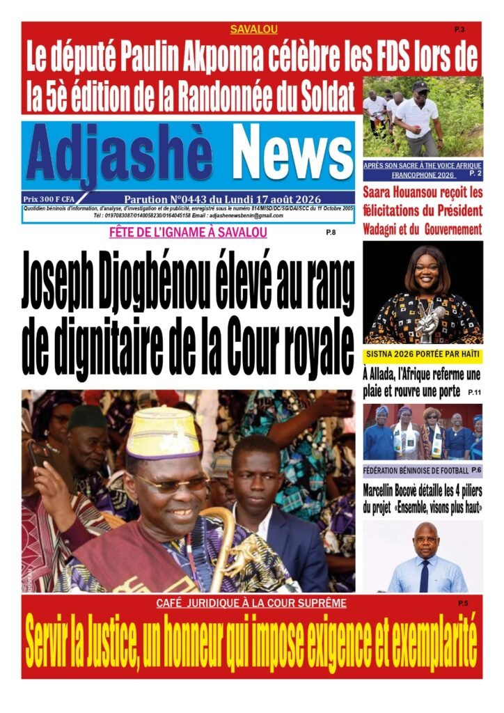 parution adjashè news du Lundi 17 août 2026