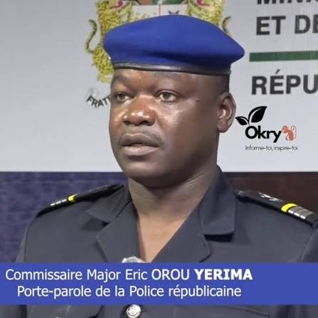 Commissaire Major Eric Orou Yerima porte-parole Police républicaine point presse 21 août 2026
