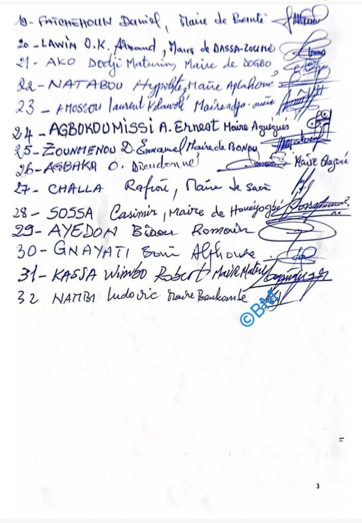 Lettre 32 maires BR Abdoulaye Bio Tchané CES