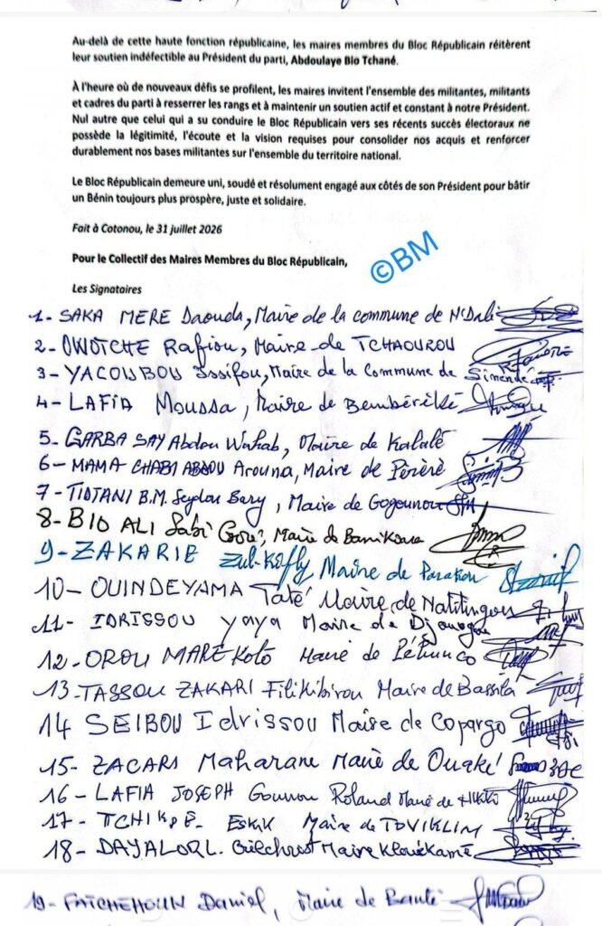 Lettre 32 maires BR Abdoulaye Bio Tchané CES