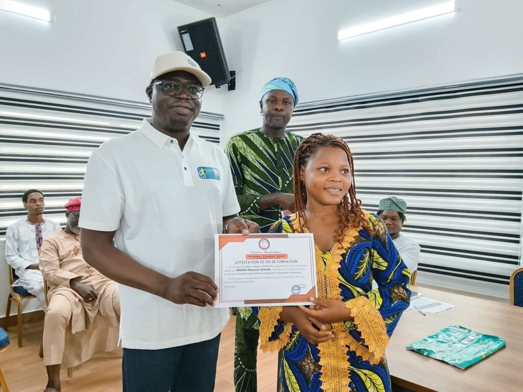 Vacances Saines Porto-Novo attestation Christelle Dohou Espace Numerique Ouando