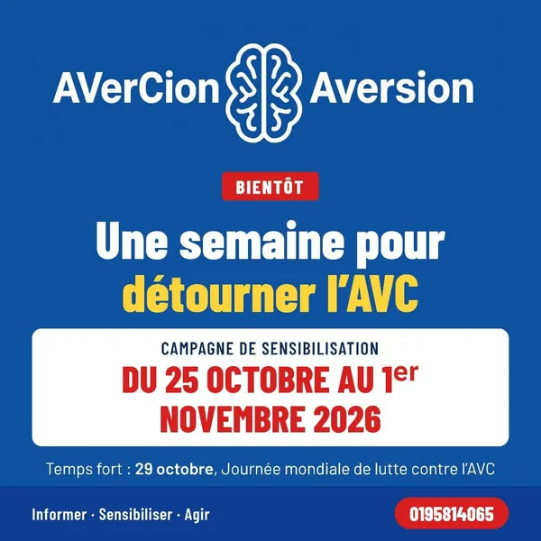 Affiche campagne AVerCion Aversion une semaine pour détourner l'AVC du 25 octobre au 1er novembre 2026
